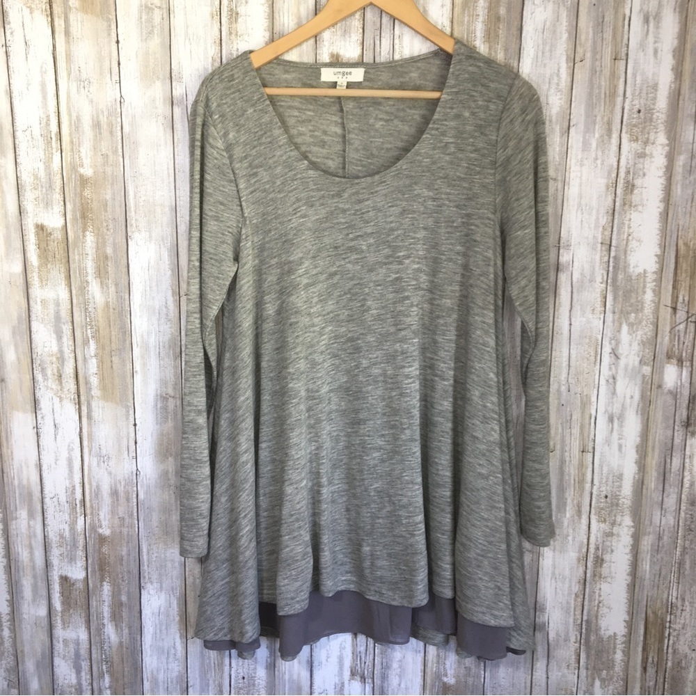 Umgee Grey Long Sleeve Blouse